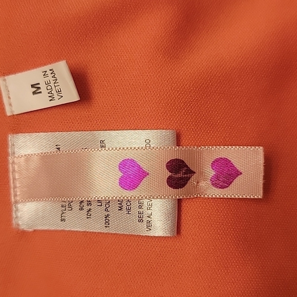 3 Heart Clothing Orange Lace Dress Size Jrs M - Picture 6 of 7